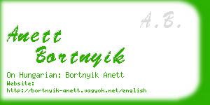 anett bortnyik business card